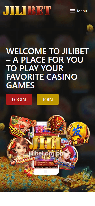 JILIBET Casino Homepage Mobile